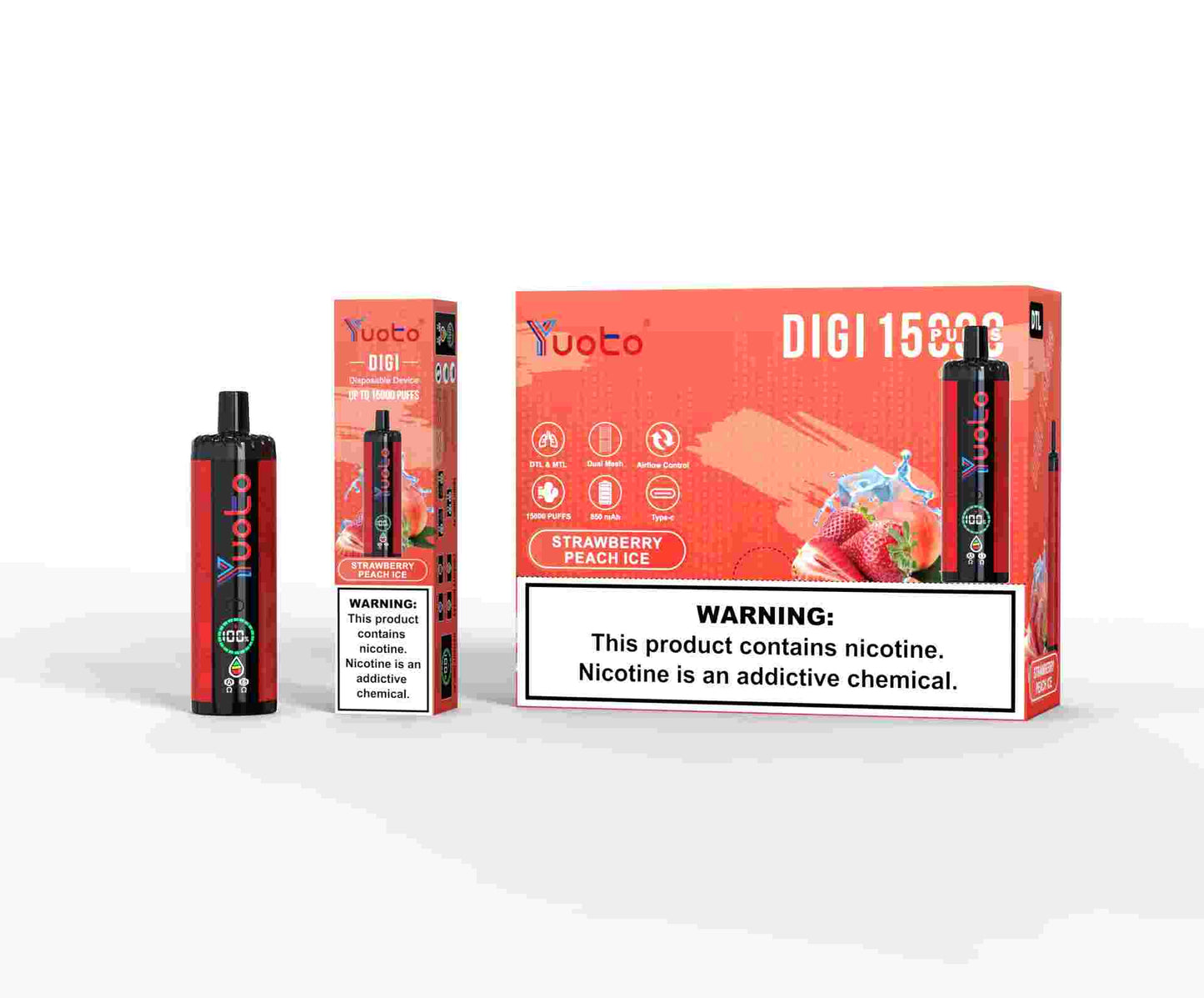 Yuoto - Digi - Strawberry Peach Ice - Förpackning