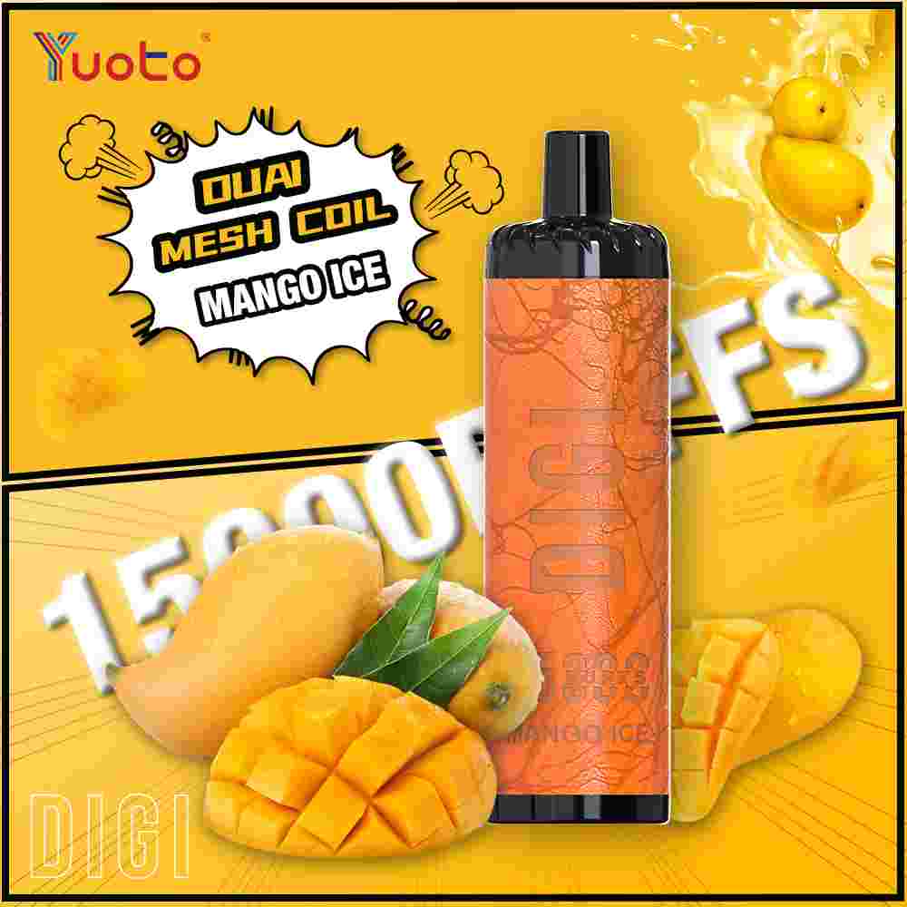 Digi vape med smak av mango, Innehåller 15000 bloss.