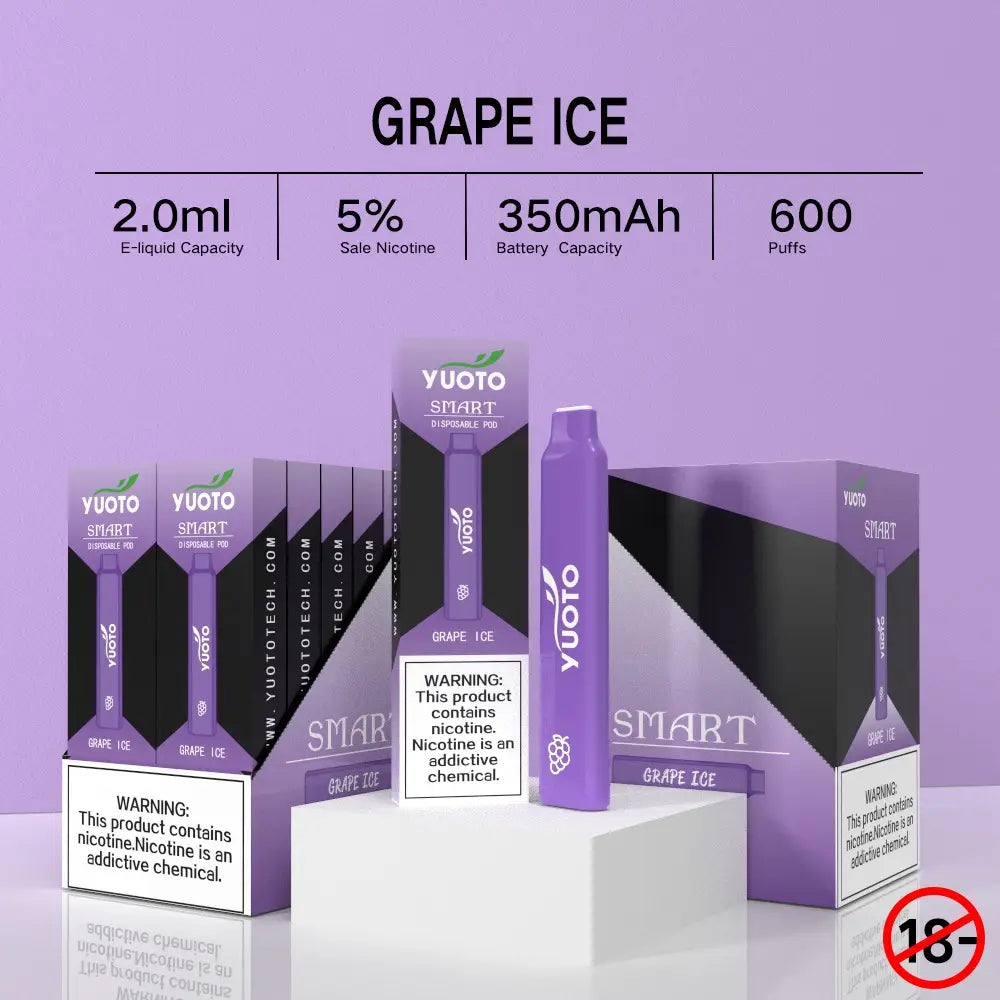 Upptäck en spännande smakupplevelse med Yuoto Smart Grape ICE! Denna vape juice kombinerar söta och syrliga smaker av druvor med en kylande känsla av is. Perfekt för sommardagar eller när du vill ha något uppfriskande. Med en 60/40 VG/PG-blandning ger den en mjuk och rik ånga. Kompatibel med många vape-enheter och coils. Beställ idag och upplev den fantastiska smaken av Yuoto Smart Grape ICE! Fri frakt tillgängligt för beställningar över XX kr.