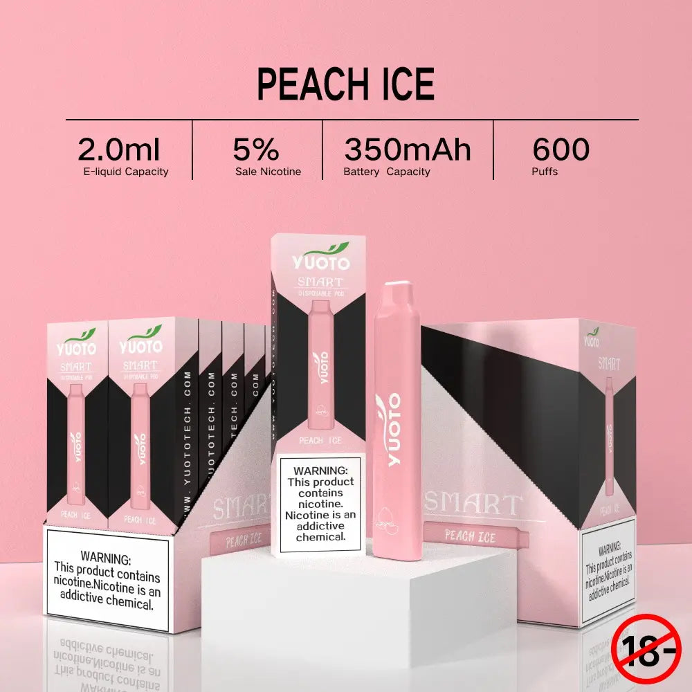 Yuoto Smart Peach ICE är en ljuvligt frisk och söt e-cigarettsmak som är designad för att ge en intensiv smakupplevelse. Med toner av saftiga persikor och en svalkande känsla av is, är denna smak perfekt för de som söker efter en härlig och uppfriskande vaping-upplevelse. Denna e-juice är tillverkad med högsta kvalitetsstandarder och är kompatibel med en rad olika e-cigaretter. Unna dig själv en njutbar och smakfull vaping-upplevelse med Yuoto Smart Peach ICE.
