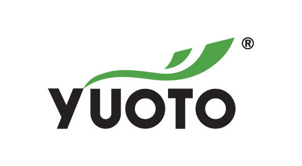 webbutikens Yuoto vape officiella logga. I grön svart och vitt färg.