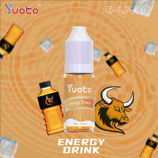 10 ml flaska med Vape juice i redbull smak (energidryck), innehåller 35mg/ml (3,5%) nikotinsalt.