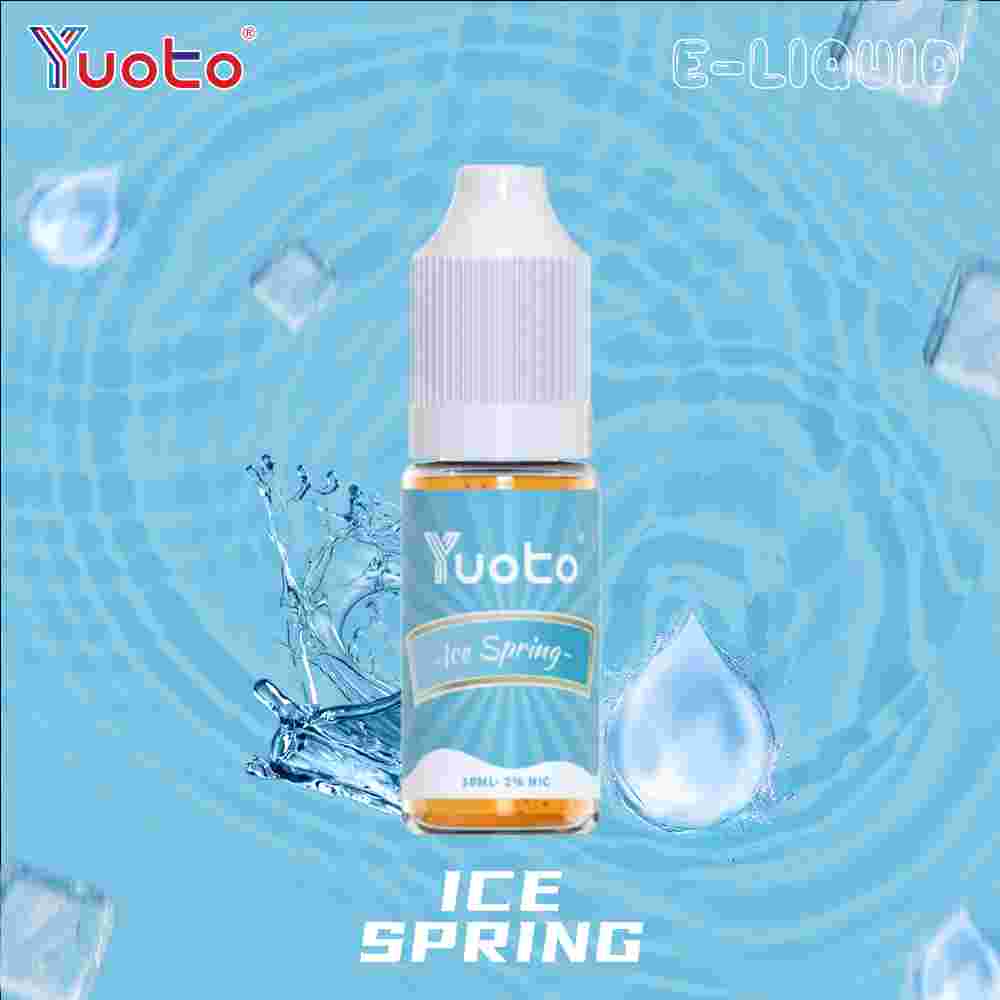 10 ml flaska med Vape juice i uppfriskande ice spring smak med  35mg/ml (3,5%) nikotinhalt.