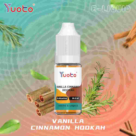 Vapejuiceflaska på 10 ml med smaken Vanilj-kanel vattenpippa. Innehåller 35 mg/ml (3,5 %) nikotinsalt. Stilren design och kompakt flaska anpassad för podsystem och moddar.