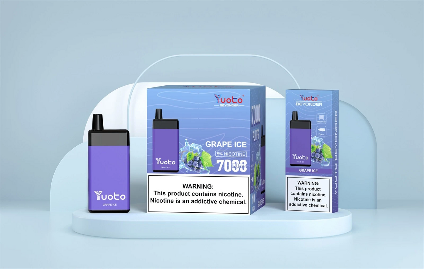 Vape med 7000 bloss och smak av friskt mentol vindruvor.