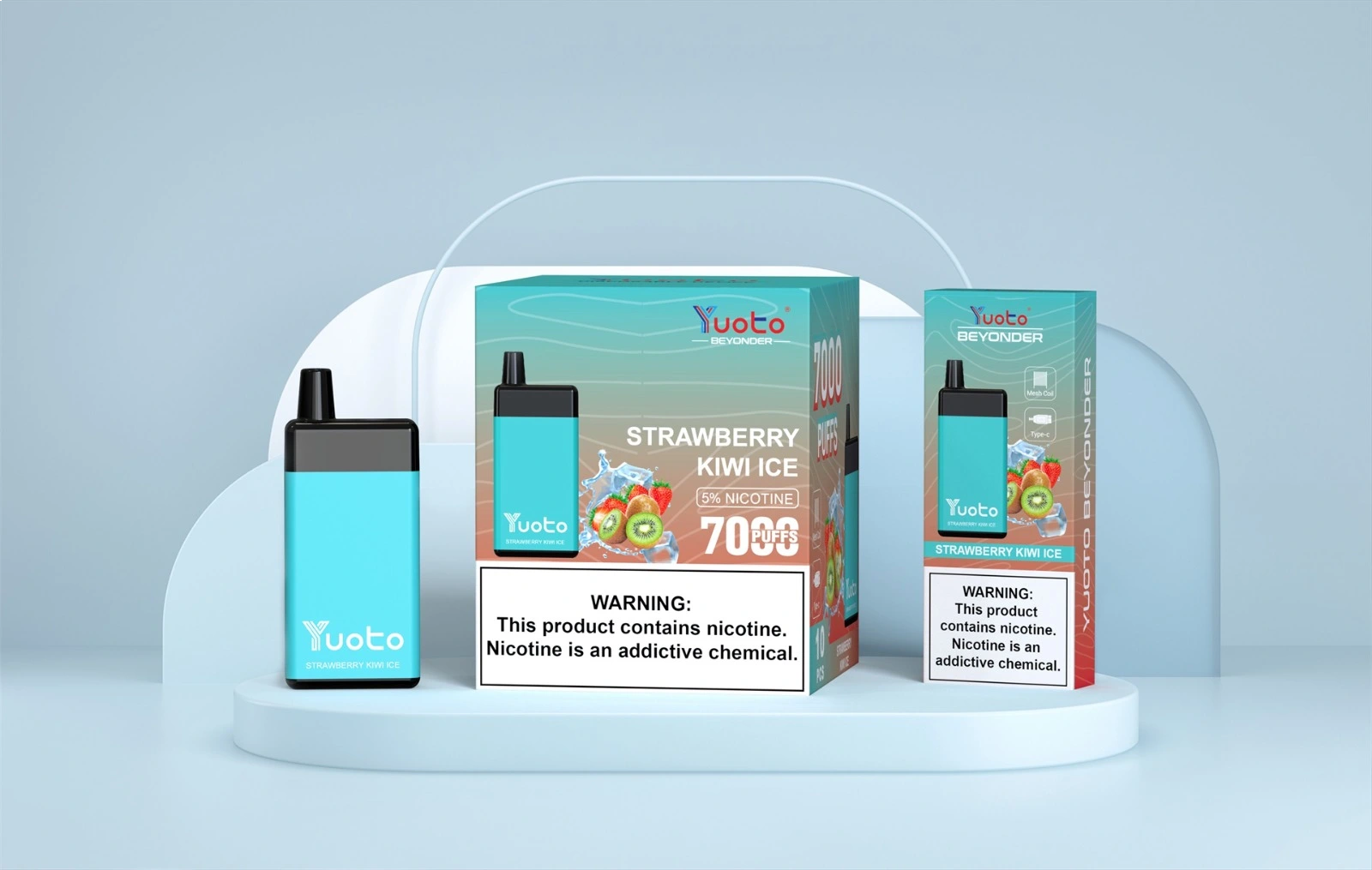 Vape med 7000 bloss och smak av jordgubbkiwi mentol från Beyonder.