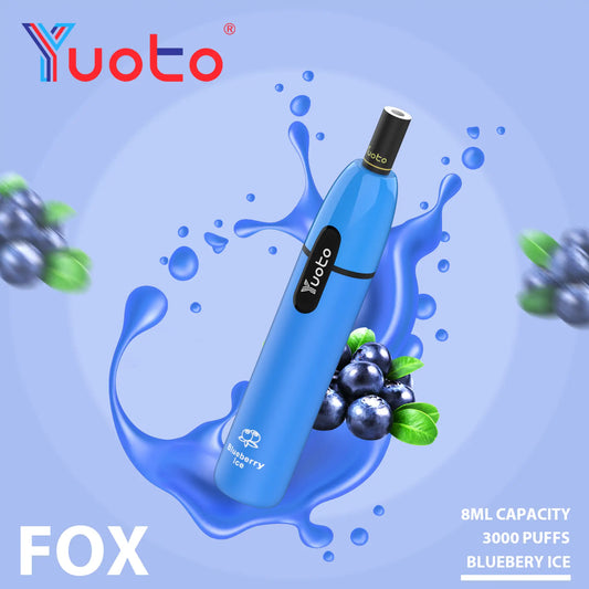 Fox engångs vape 3000 bloss med blåbärssmak.