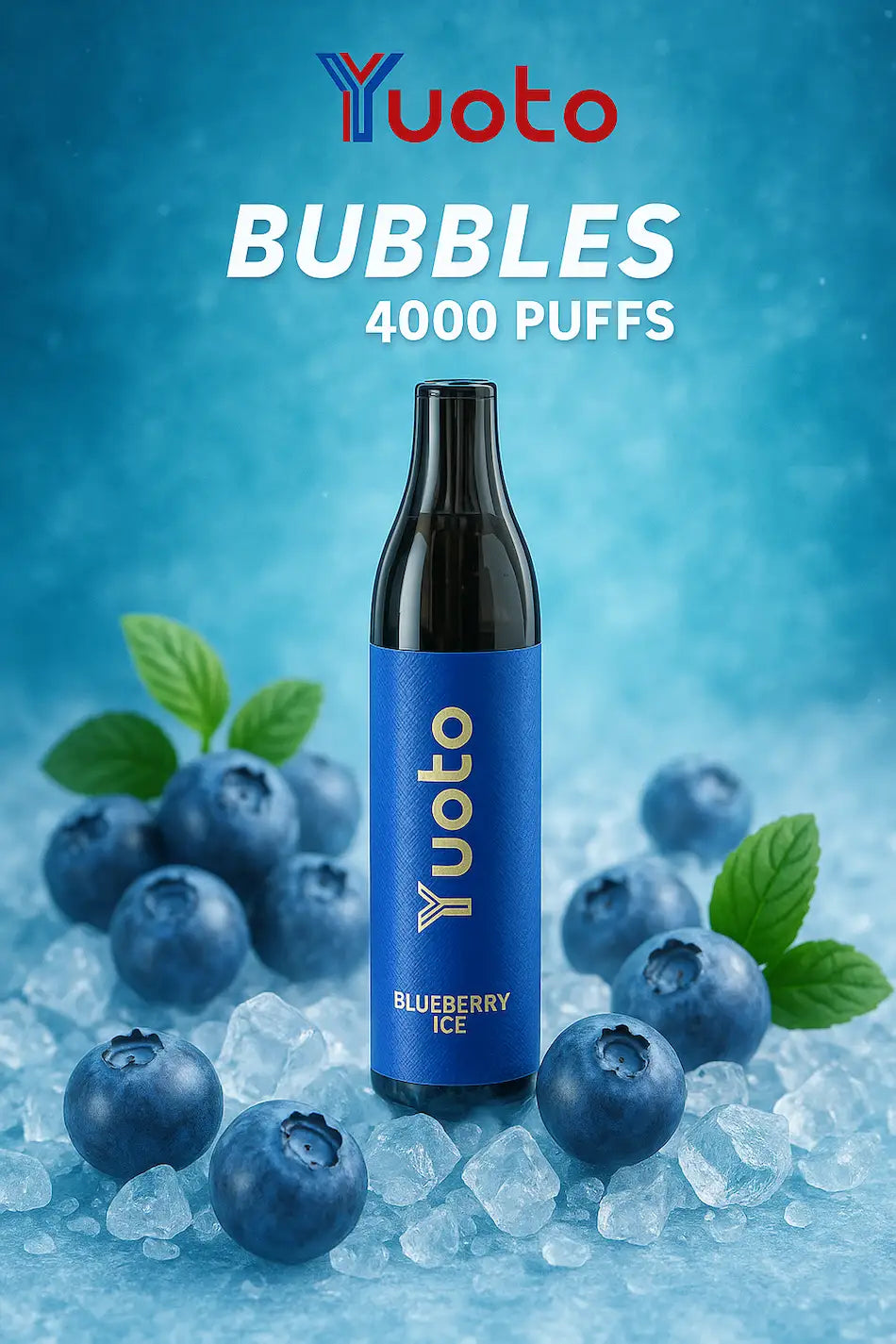 Vape med 4000 bloss och smak av blåbär. 
