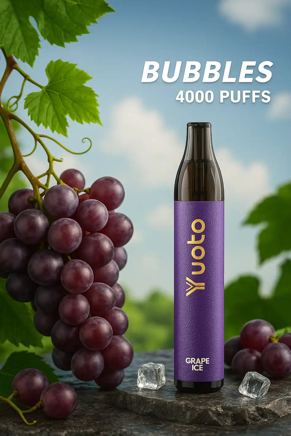 Vape med 4000 bloss och smak av vindruvor. 