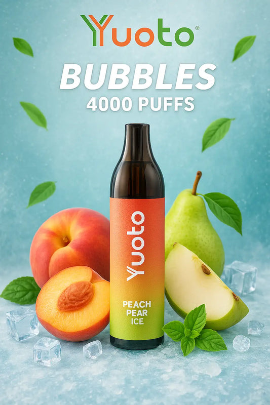 Vape med 4000 bloss och smak av persika och päron. 