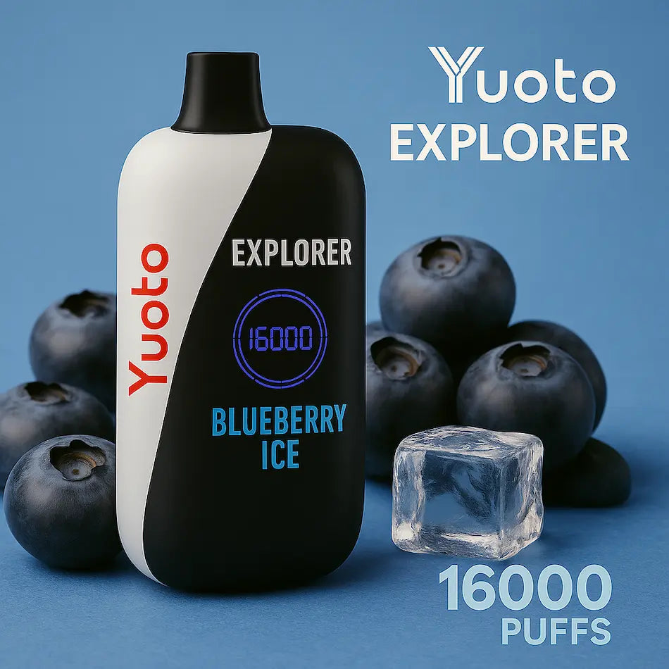 Vape med 16000 bloss och smak av blåbär.