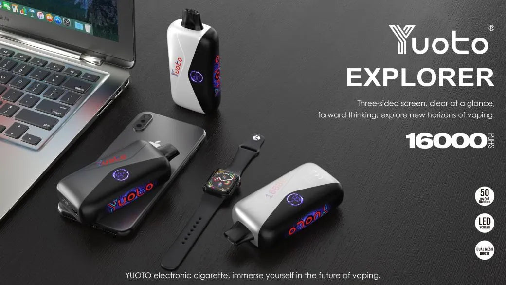 Explorer grape ice- En laddningsbar vape med 16000 bloss.