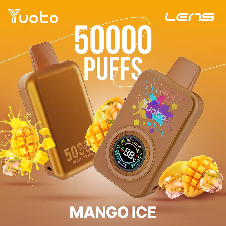 Laddningsbar vape med 50000 bloss och smak av mango.