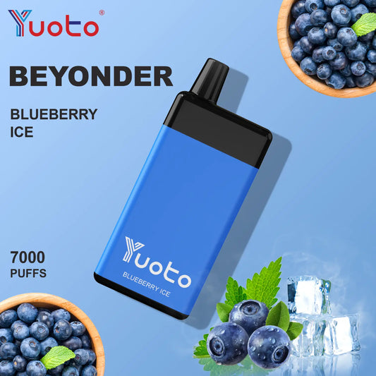 Beydonder 7000 bloss en laddningsbar vape med smak av mentol blåbär.