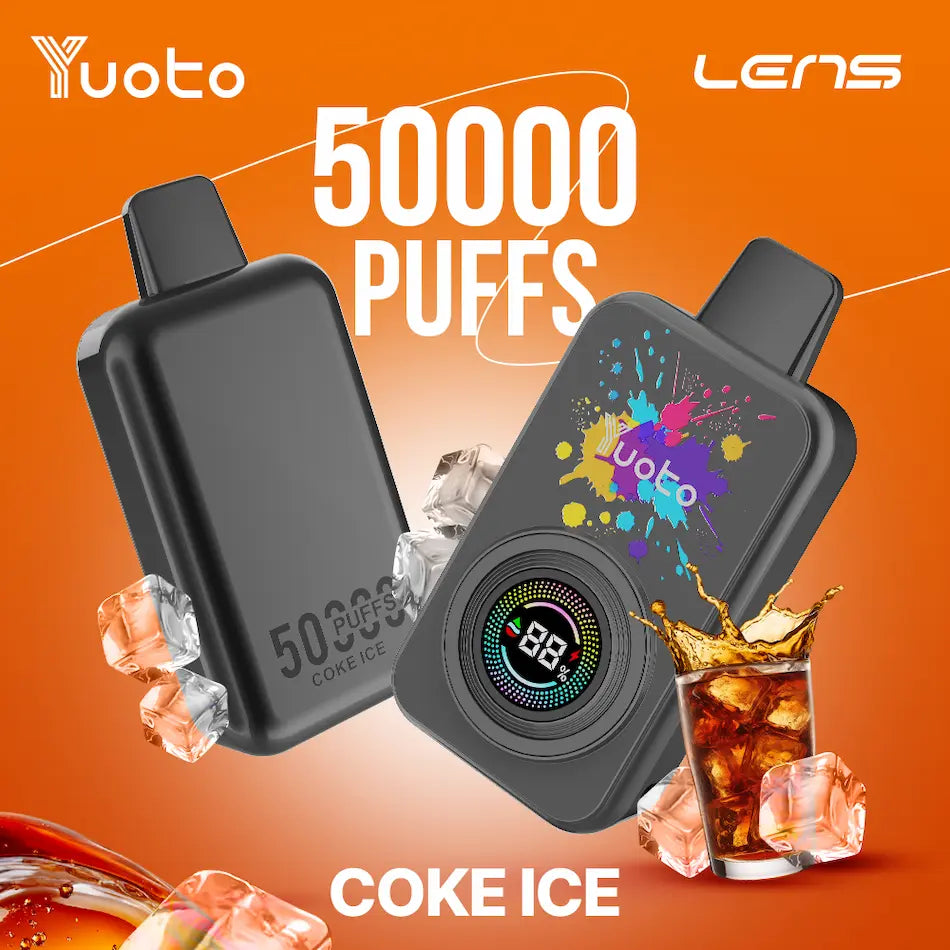 Laddningsbar vape med 50000 bloss och smak av cola.
