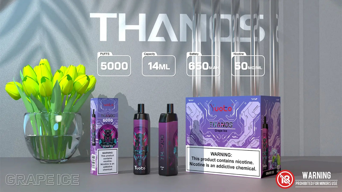 Vape med 5000 bloss med smak av Grape ice.