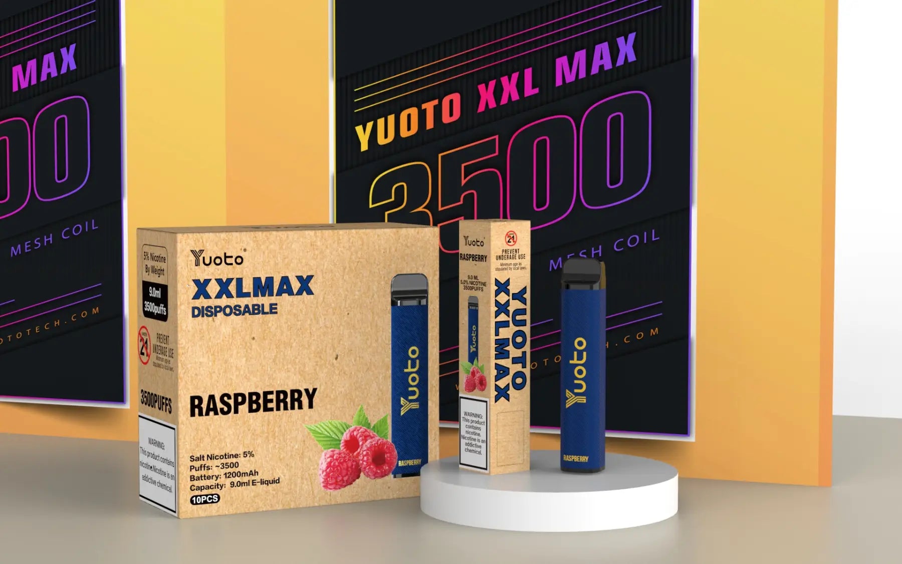 Njut av den överdådiga smaken av fräscha hallon med Yuoto XXL MAX Raspberry. Varje ångning ger dig en fruktig explosion som kittlar dina smaklökar.