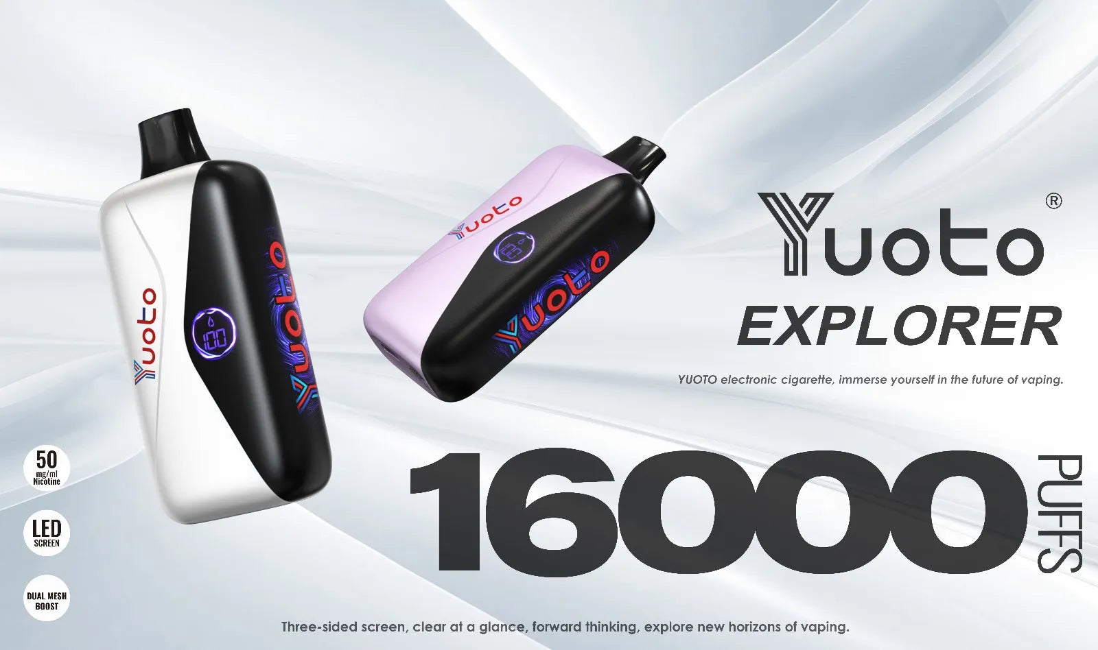 Ladda video: Video som visar serien engångs vape Explorer 16000, dess design, funktioner  hur man ändrar inställningarna och de olika smaker som erbjuds från vattenmelon,mango till energydryck och cola.