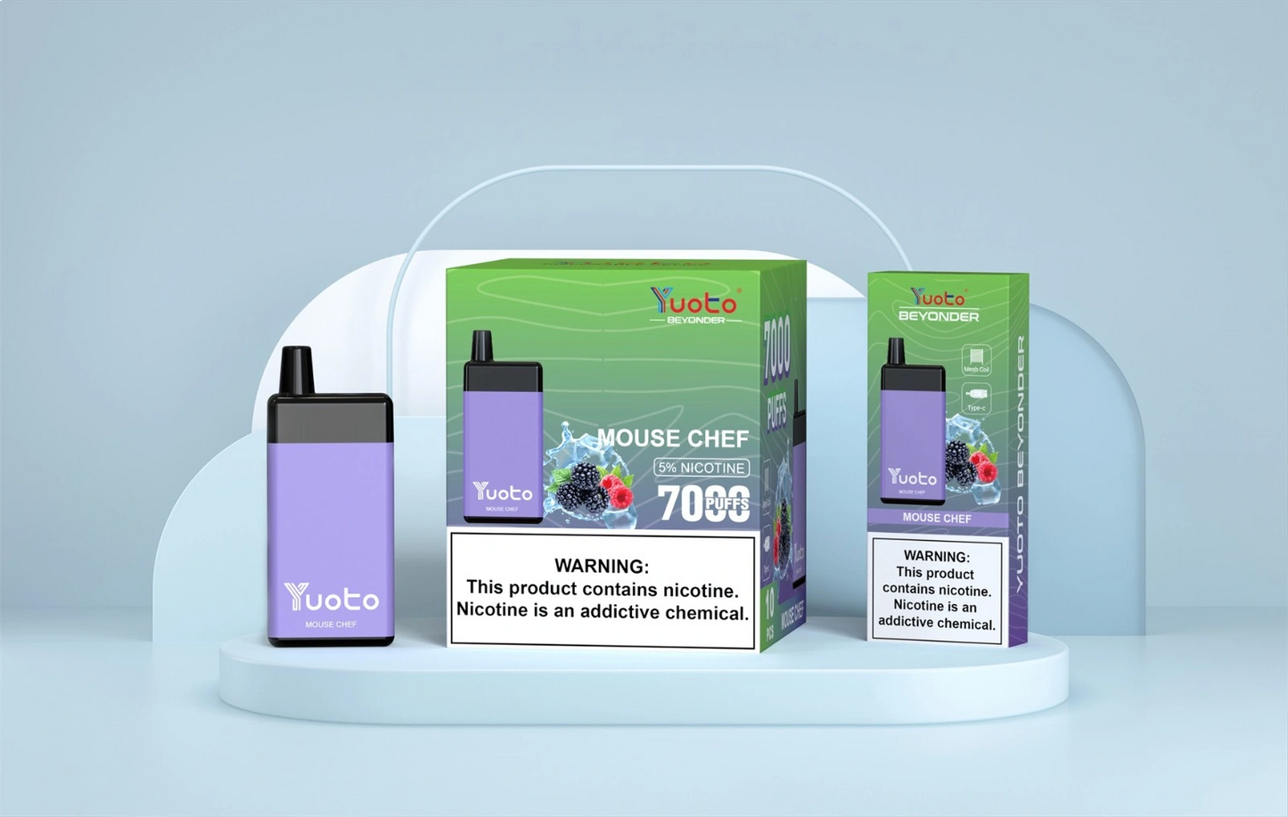 Vape beyonder med 7000 bloss och smak av friskt blandad bär.