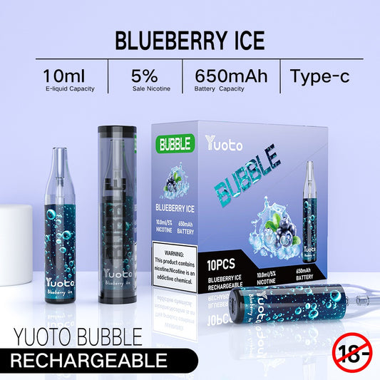 Bubble vape med smak av blåbär. Inehåller 4000 bloss.