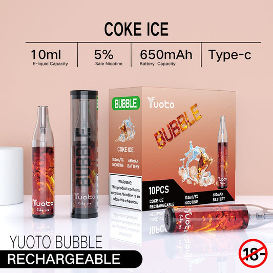 Laddningsbar vape med 4000 bloss. Innehåller ceramic coil och smakar kola.