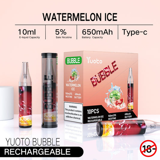 Laddningsbar vape med smak av vattenmelon. Innehåller 4000 bloss.